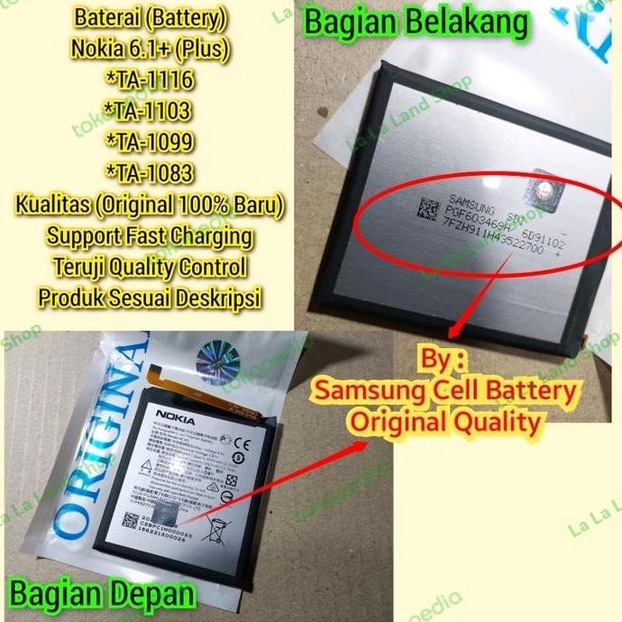 Baterai Battery Original Nokia 6.1 Plus (Nokia X6 2018)