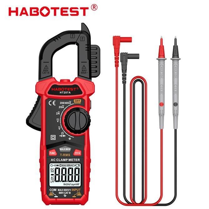 baru habotest ht207 digital clamp multimeter ac dc - amperemeter voltmeter tester