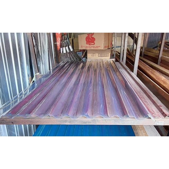 SENG PLASTIK TRANSPARAN TEBAL 0.6MM ATAP PLASTIK GELOMBANG READY MANADO ASLI