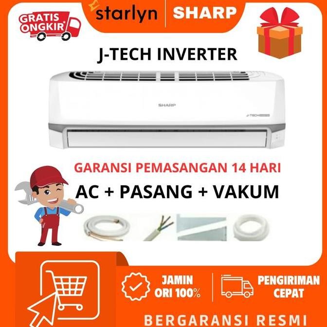 baru ac sharp au/ah-x13bey 1.5pk inverter r32 - ac split sharp low watt