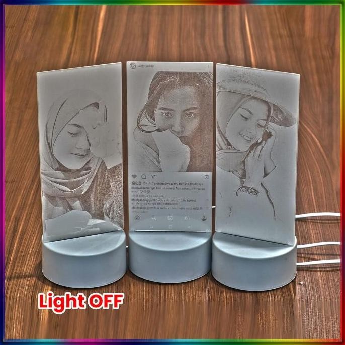Lampu Tidur Hias/Lampu Tidur Akrilik Grafir Foto/Photo