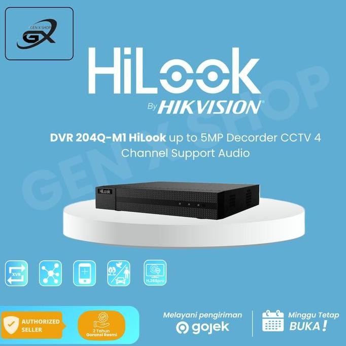 Dvr 204Q-M1 Hilook Up To 5Mp Decorder Cctv 4 Channel Support Audio Baru