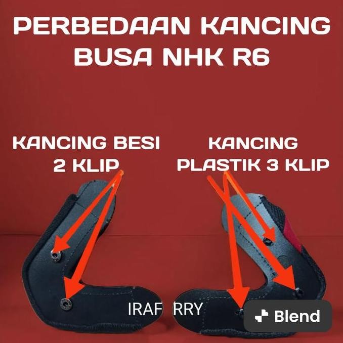 BUSA HELM NHK R6 + KACA VISOR DATAR NHK R6 KANCING PLASTIK HELM FULL FACE ASLI