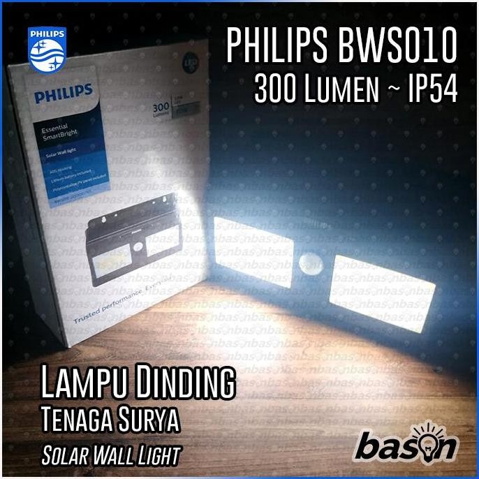 PHILIPS BWS010 LED300 Solar Wall Light Lampu Tenaga Surya Sensor Gerak