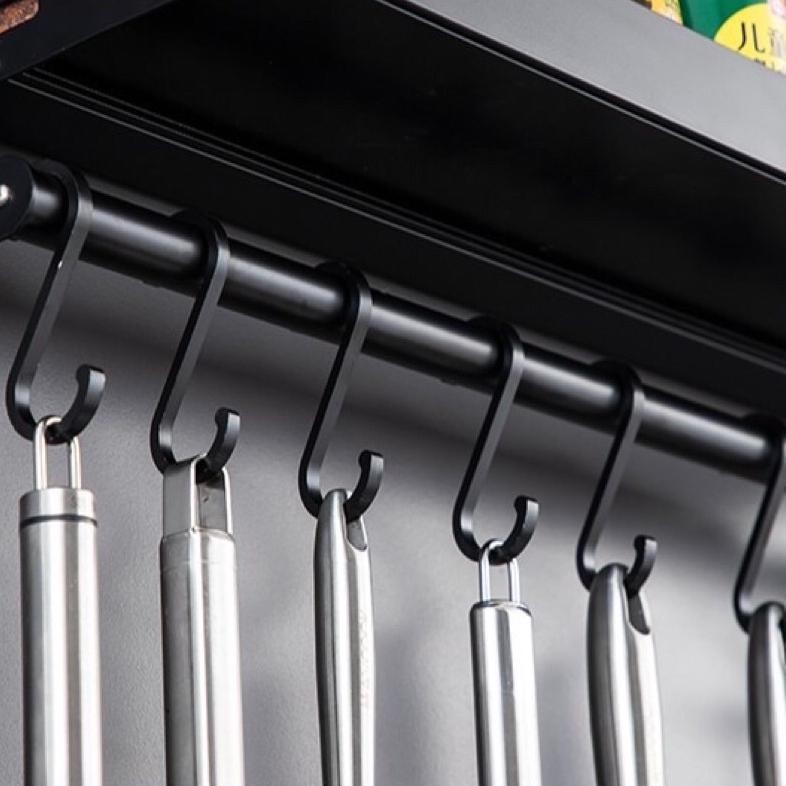 TEMPAT BUMBU DINDING BESI RAK KITCHEN BUMBU BESI GANTUNGAN SPATULA Dapur Rak Penyimpanan Bumbu Dapur