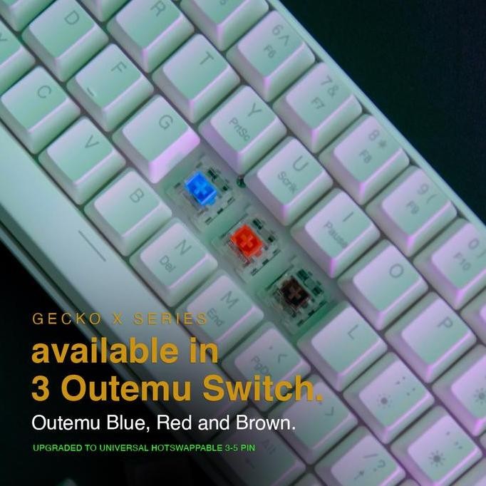 Promo Koodo Gecko 60% Rgb Mechanical Keyboard - Outemu Switch White Case