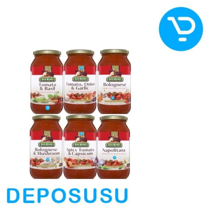 

SAN REMO Sauce Bolognese Basil Napolitana Spicy Garlic Mushroom 500gr LJ