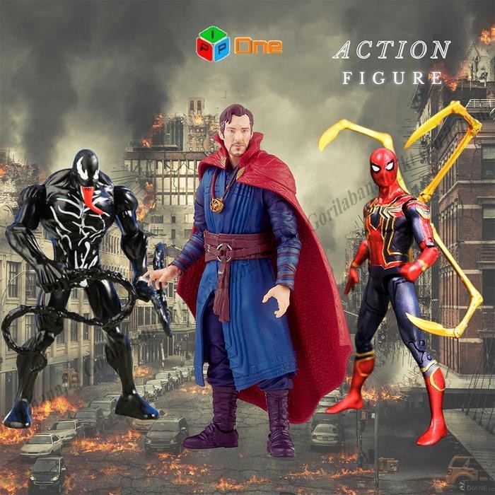 Mainan Anak Superhero Avengers Spiderman Drstrange Venom Action Figure