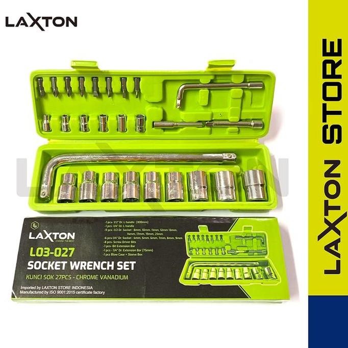 kunci sok shock set motor 27 pcs laxton l03-027 murah terlaris
