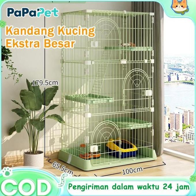Papapet Kandang Kucing Jumbo Villa Kandang Hewan Peliharaan Rumah Tangga Kandang Kucing Det Kandang 
