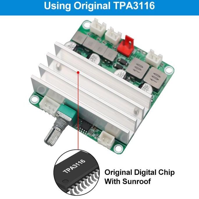 Power Amplifier Audio Mp3 Modul Amplifier Kelas D TPA3116 Stereo Subwoofer READY