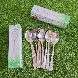 Diskon Set 12 Pcs Sendok Stainless Steel Tebal Premium - Sendok Makan Hotel DNT-102