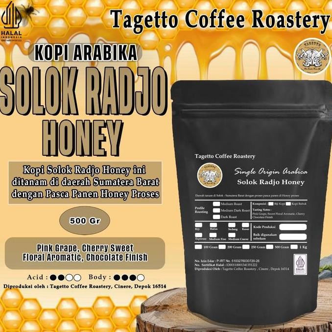 

READY KOPI ARABIKA SOLOK RADJO HONEY 500G | SPECIALTY BEANS & BUBUK TAGETTO COFFEE