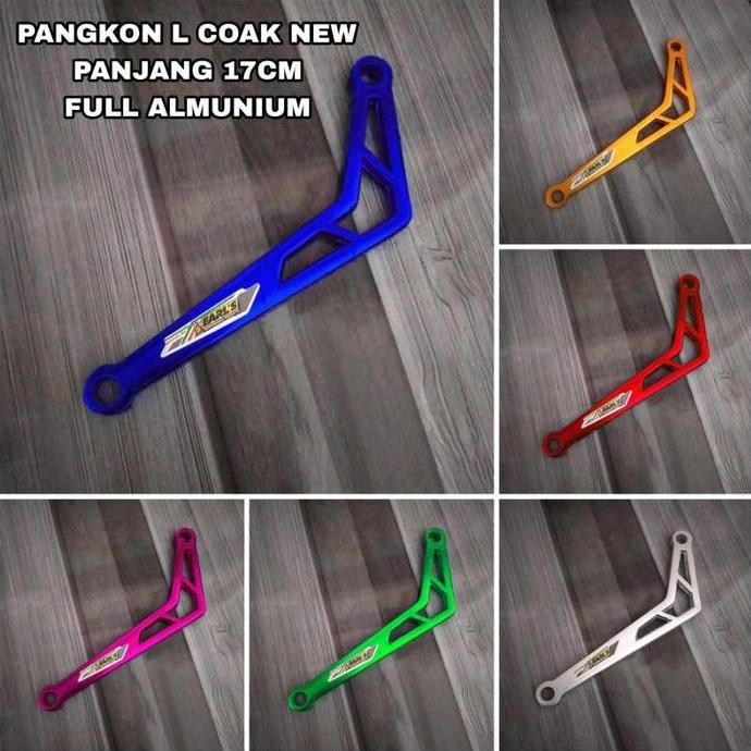 breket knalpot model l cnc aluminium universal motor 17cm dudukan knalpot racing terlaris