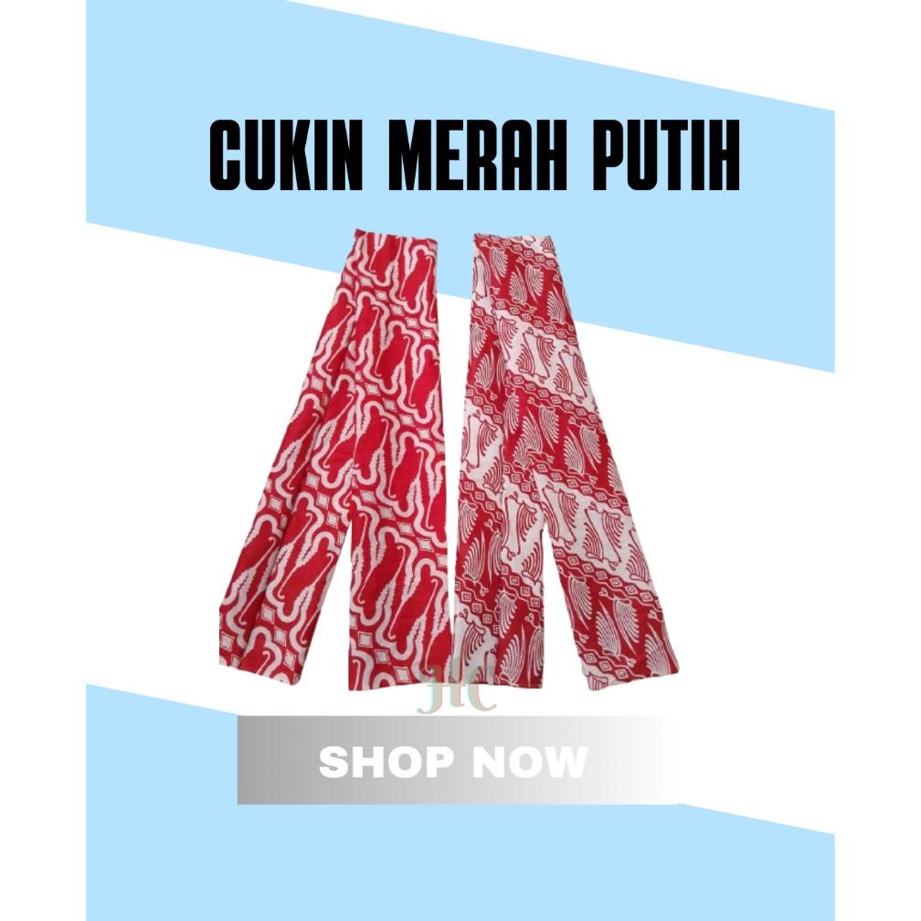 cukin merah putih / syal batik Syal Selendang Merah Putiih / Cukin batik merah putih/Syal merah puti