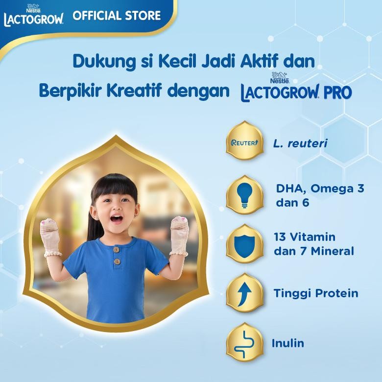 

Trend - Nestle LACTOGROW PRO 1+ / LACTOGROW 3 dengan ACTiVGRO Susu Vanila Box - 1000g [1-3 tahun] ,.