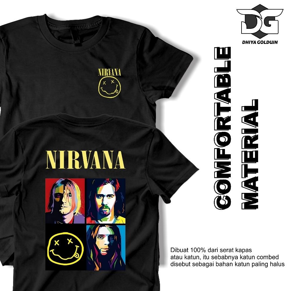 Promo Kaos Band Nirvana Kaos Curt Cobain Kaos Nirvana Nevermind Kaos Nirvana Bleach Kaos Pria Wanita