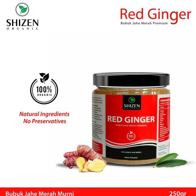 

Original Bubuk Jahe Merah Shizen 250gr Red Ginger Powder Murni 100% Organik & Alami