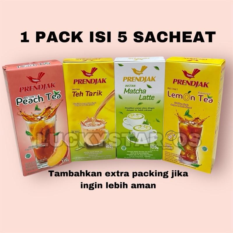 

READY STOCK TEH PRENDJAK INSTAN LEMON TEA / PEACH TEA 115GR / TEH TARIK 105gr / Macha Latte 105gr ( ISI 5 SACHET) ORI!
