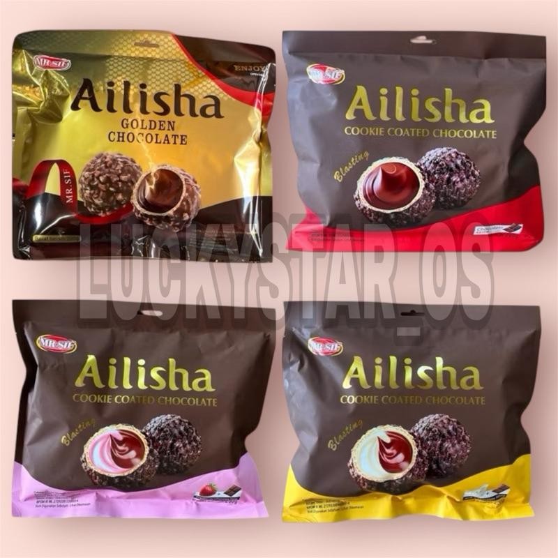 

READY STOCK AILISHA COOKIE COATED CHOCOLATE 250Gr / MILK / STRAWBERRY / CHOCOLATE / GOLDEN CHOCO 200GR ORI!
