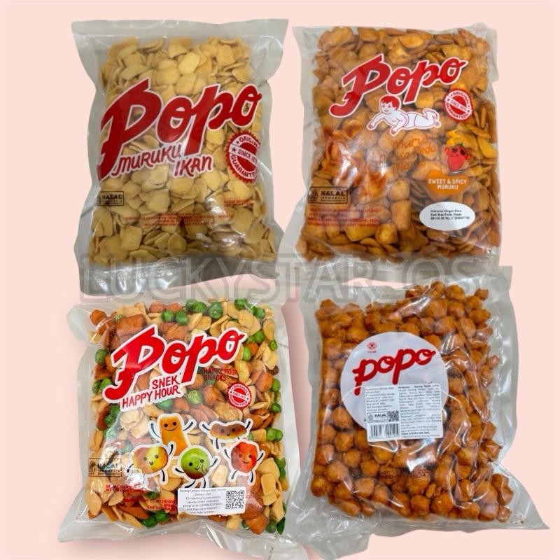 

READY STOCK PROMO POPO MURUKU SWEET & SPICY PEDAS MANIS / ORIGINAL / CURRY S GROUDNUT (KACANG RASA KARI) / HAPPY HOUR (MIX) 400GR MAKANAN RINGAN RASA IKAN ORI!