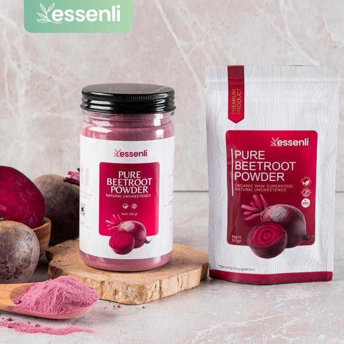 

Original ESSENLI Beetroot Powder Murni - Bubuk Buah Bit Pure Untuk Minuman & Kesehatan