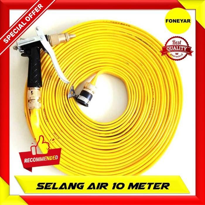 Selang Air Elastis Fleksibel Gulung Gulungan Dengan Semprotan 10 Meter Original Dan Terpercaya