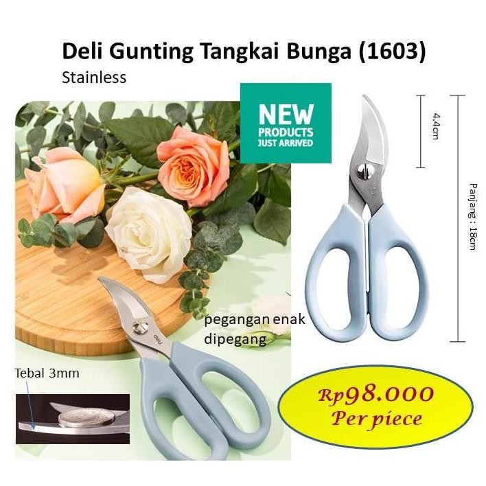 

Deli gunting tangkai bunga - Alat Pemotong Tanaman Stainles - barang florist 1603 RB2