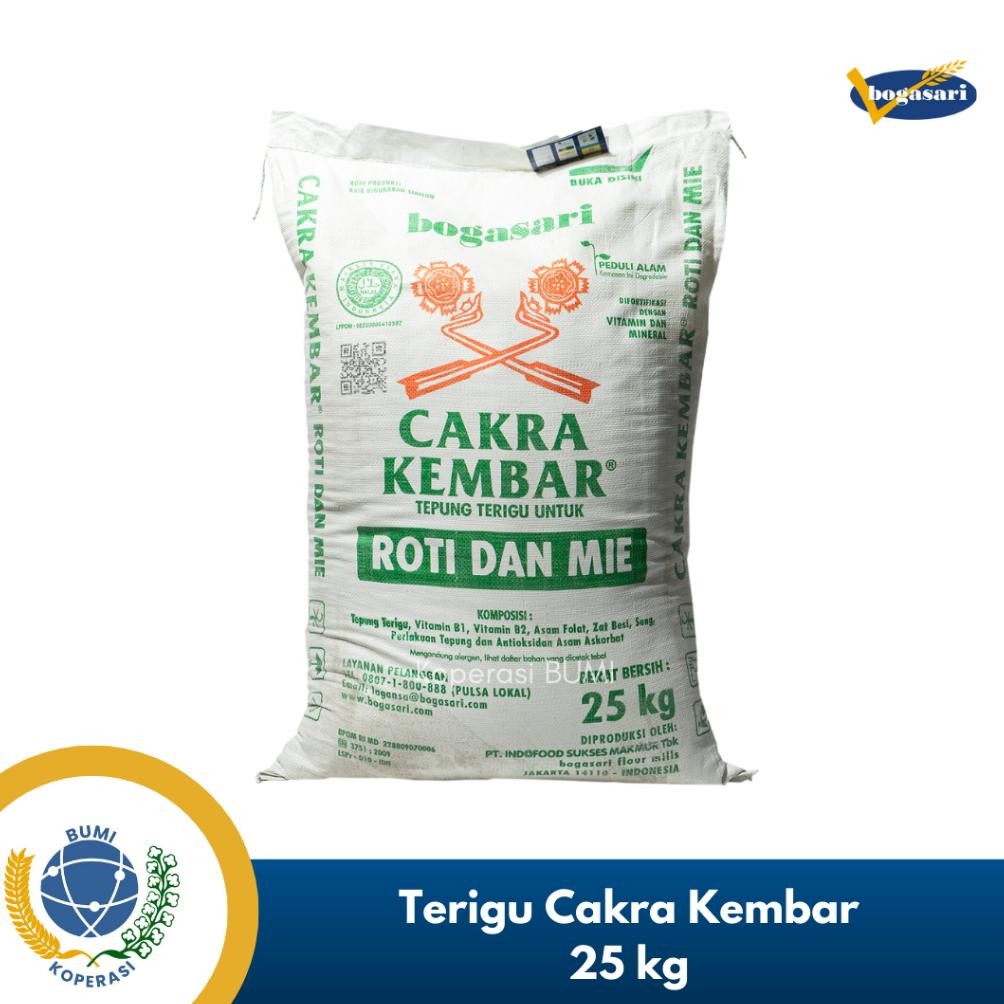 

Tepung Terigu Bogasari Cakra Kembar 25 Kg Protein Tinggi Nugi