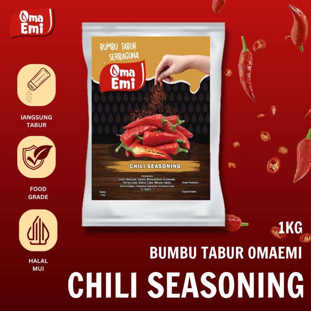 

BUMBU TABUR CABE / CHILI SEASONING KEMASAN 1 KG Nugi