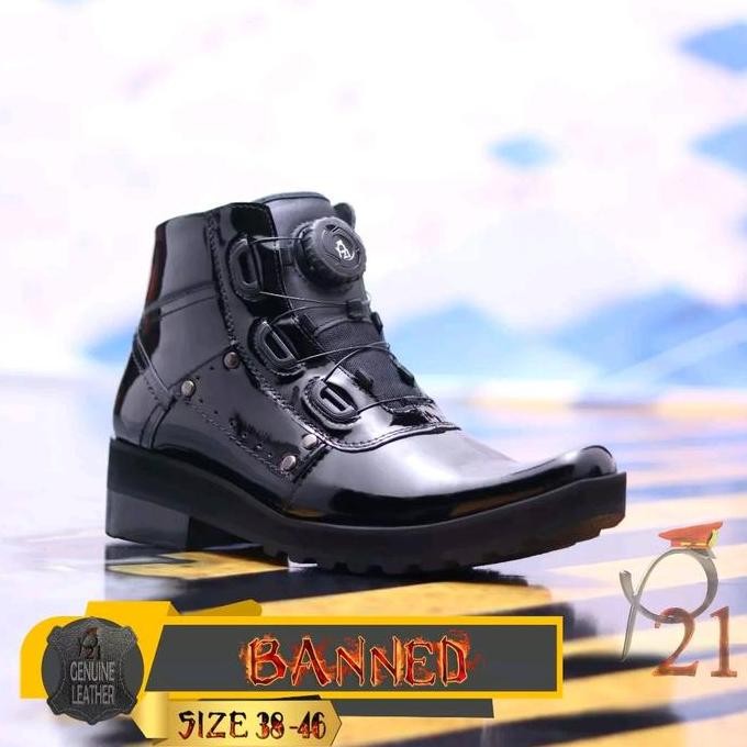 P21 Banned Sepatu PDL Lantas / PDH Polri TNI Kulit Asli