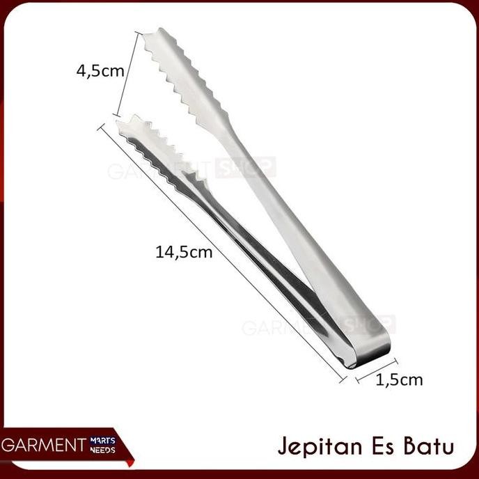 Termurah - Capit Es Batu Capitan Jepitan Gorengan Kecil Mini Stainless Steel Barbeque Ice Cube Gula 