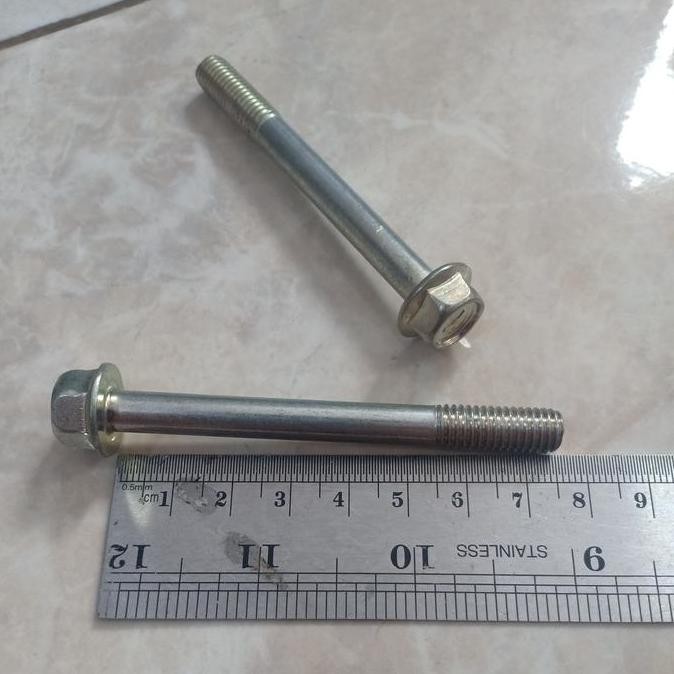 Baut topi 12 8x75 flange m8x75 ASLI