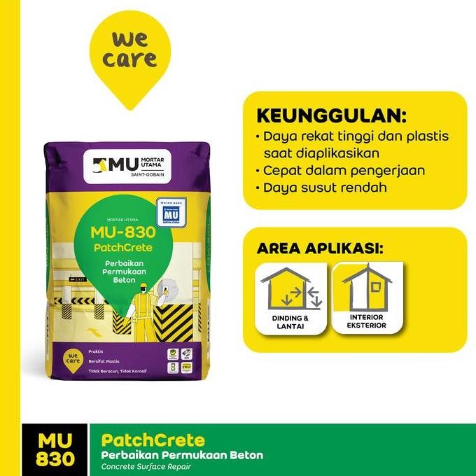 Mortar Utama Mu-830 Patchcreate Perbaikan Permukaan Beton 40Kg