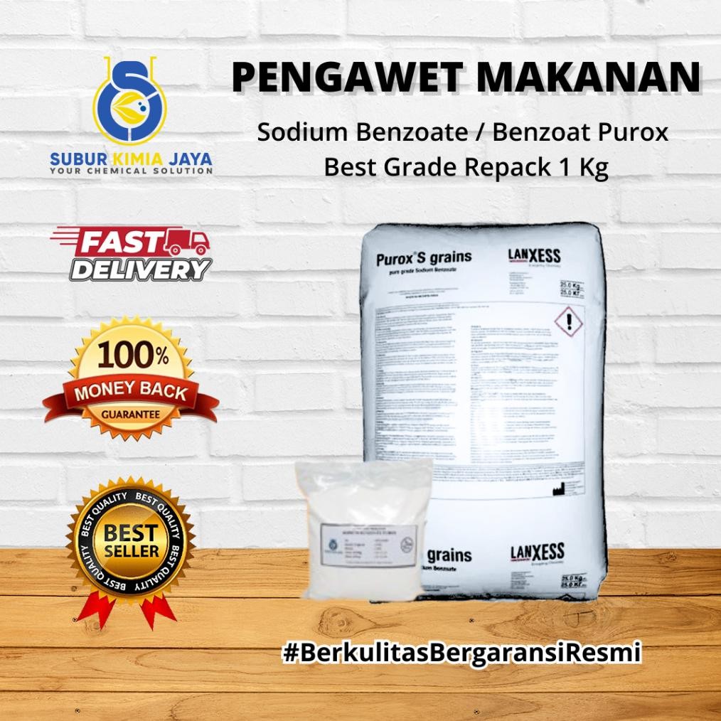 

Sodium Benzoate Pure Purox S Grains Ex Holland / Pengawet Makanan / Pengawet Minuman 1KG Nugi