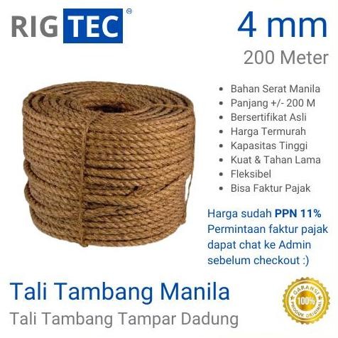 

Tali Tambang Manila / Tali Tampar Dadung 4 Mm 200 Meter Rigtec