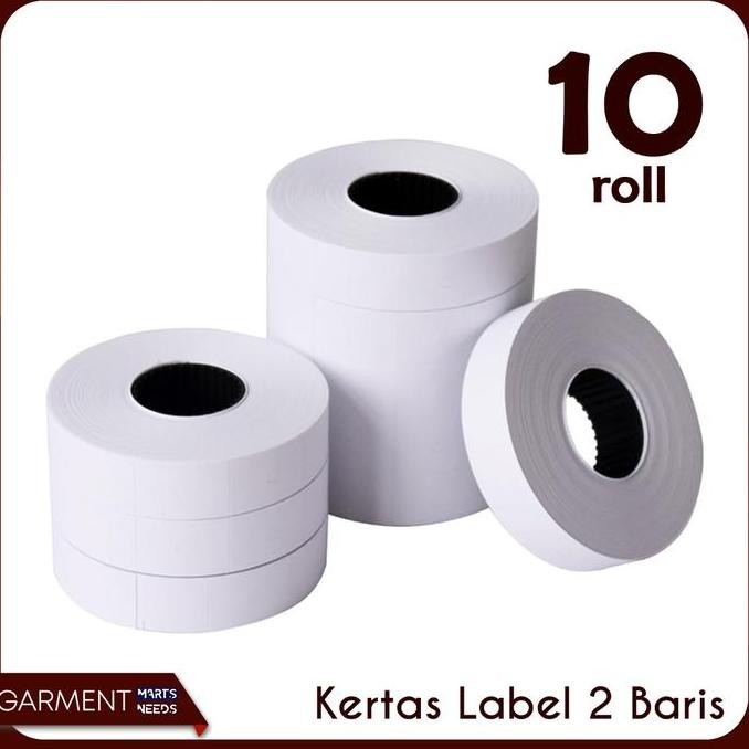 

Terbaruu - Isi Label Harga 2 Baris 10 Roll Alat Price Labeller Refill