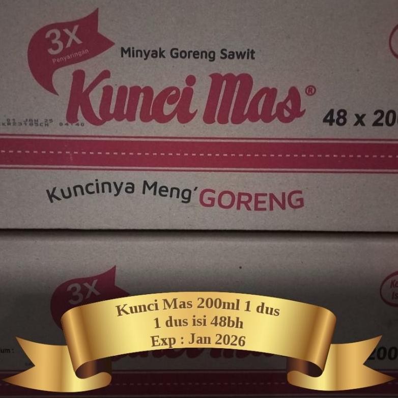 

Minyak Goreng Kunci Mas 200ml Isi 48bh Kemasan Praktis Nugi