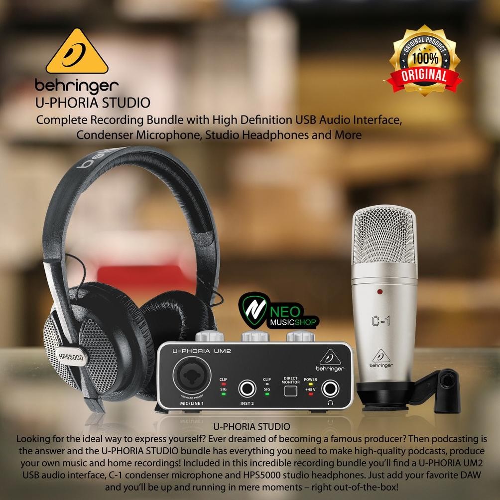 Behringer U-PHORIA STUDIO Complete Recording Bundle Paket Recording Nugi