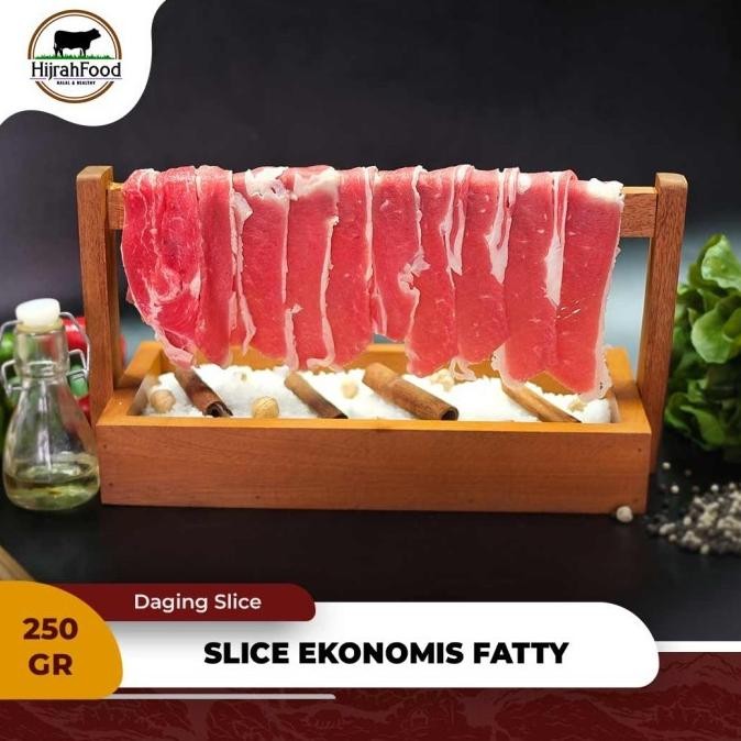 

Hijrahfood Slice Beef Ekonomis Fatty | Daging Sapi Iris Sukiyaki Shabu Dengan Lemak Nugi