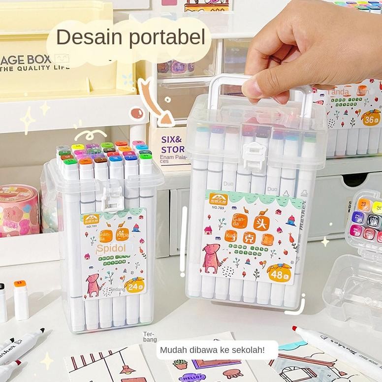 

Fgh-56 Spidol Berbasis Minyak Ujung Ganda Set Lengkap Spidol Anak 12-48 Warna Pensil Cat Air Set Warna Fgh-56