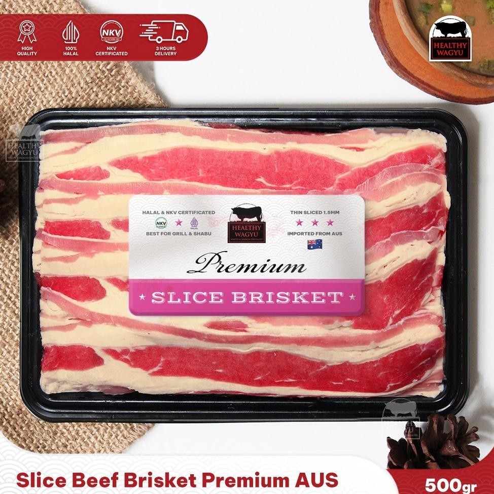 

Slice Beef AUS Shortplate Brisket Daging Yakiniku Shabu Sukiyaki Healthy Wagyu Nugi