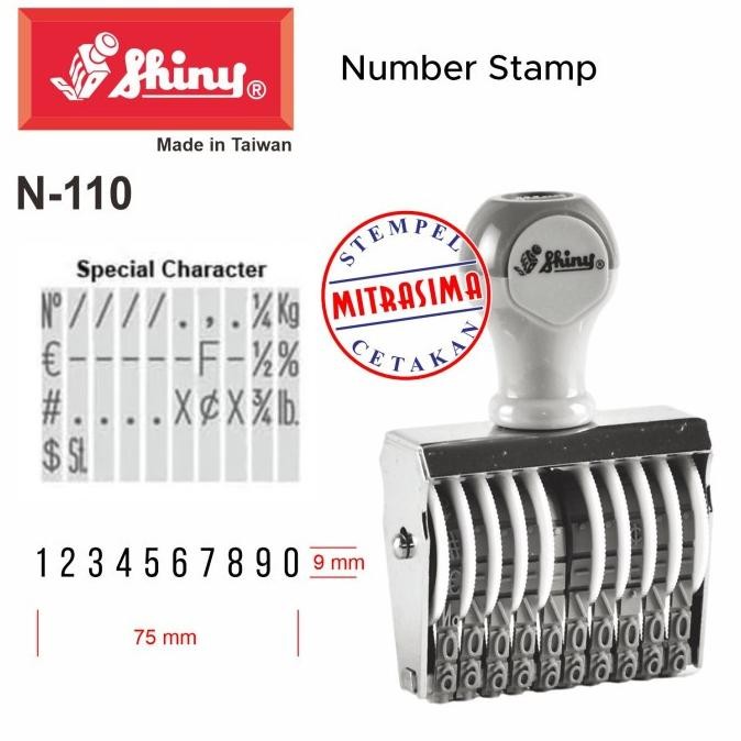 

Stempel Shiny N-110 ( N110 stempel nomor manual 10 digit 9mm N 110 ) RB3