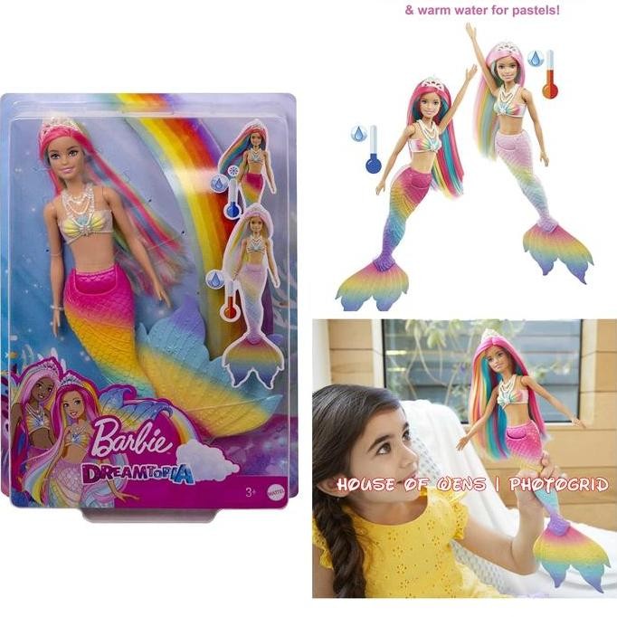 Siap Kirim Boneka Barbie Dreamtopia Rainbow Magic Mermaid Original Barbie Asli