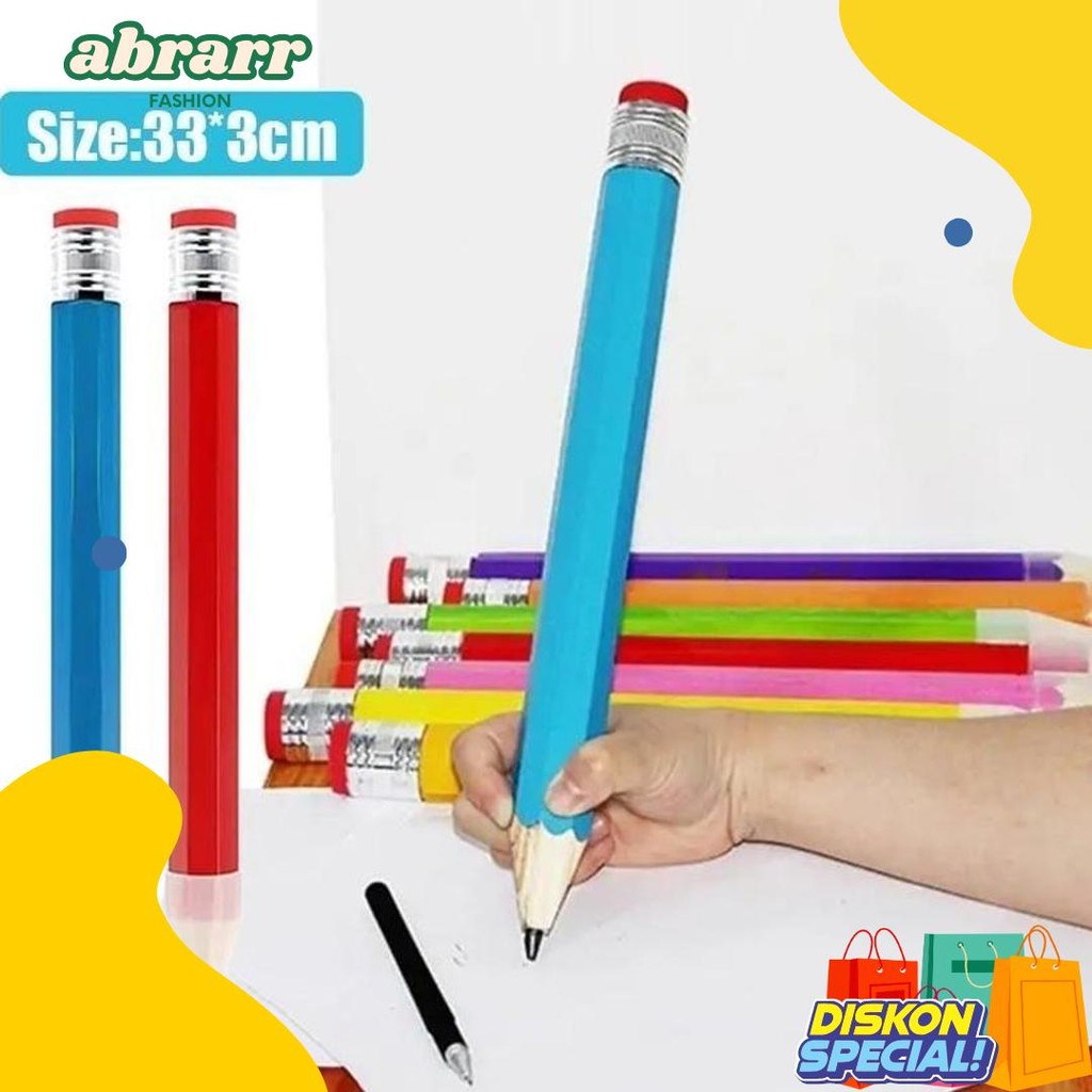

Pensil Jumbo Besar 33Cm Mainan Pencil / Pensil Jumbo Hiasan Photo Kado Alat Tulis Anak-Anak Flash Sale! Diskon Hingga 70%