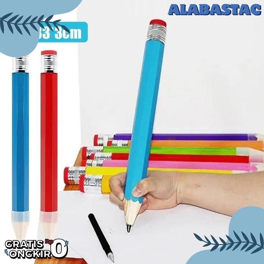

Pensil Jumbo Besar 33Cm Mainan Pencil / Pensil Jumbo Hiasan Photo Kado Alat Tulis Anak-Anak Diskon