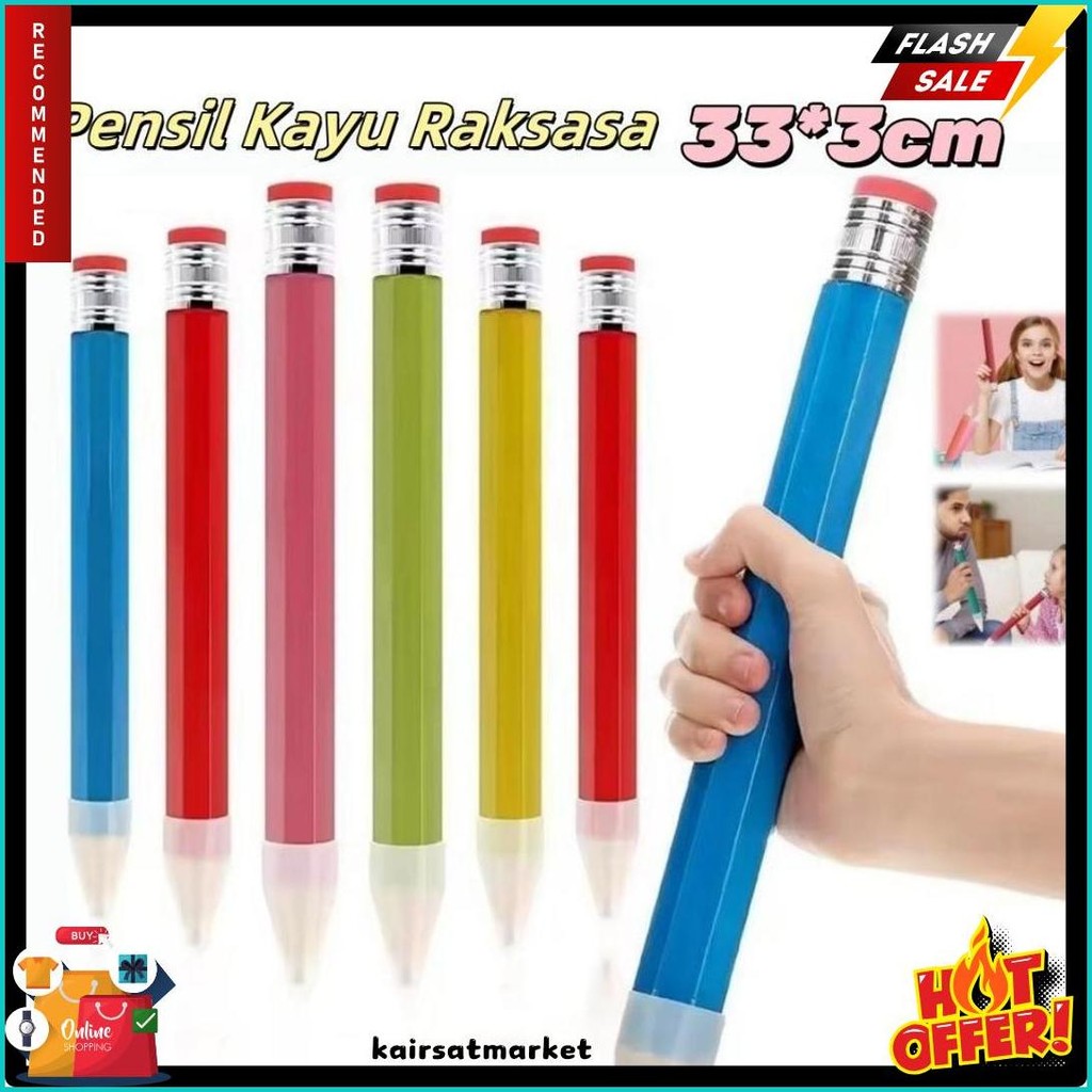 

Pensil Jumbo Besar 33Cm Mainan Pencil / Pensil Jumbo Hiasan Photo Kado Alat Tulis Anak-Anak Diskon