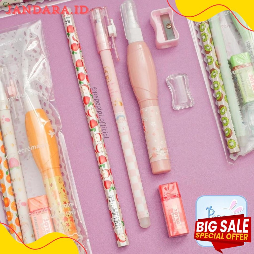 

Set Alat Tulis Mini Versi 1 Paket Ulang Tahun Pulpen Pensil Penghapus Rautan Tip-X Diskon Setengah Harga