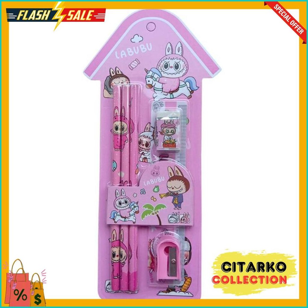 

Set Alat Tulis Anak 6 In 1 Motif Labubu Capybara Stationary Mini Perlengkapan Sekolah Lucu Diskon Setengah Harga
