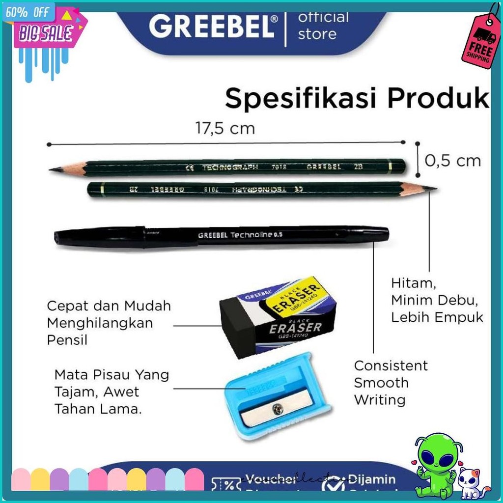 

Greebel Alat Tulis Anak Stationery Set (2018- 10) / Pensil Pulpen Alat Tulis Sekolah Diskon